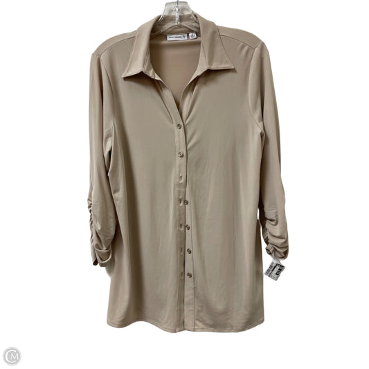 Blouse Long Sleeve By Susan Graver In Cream, Size: M