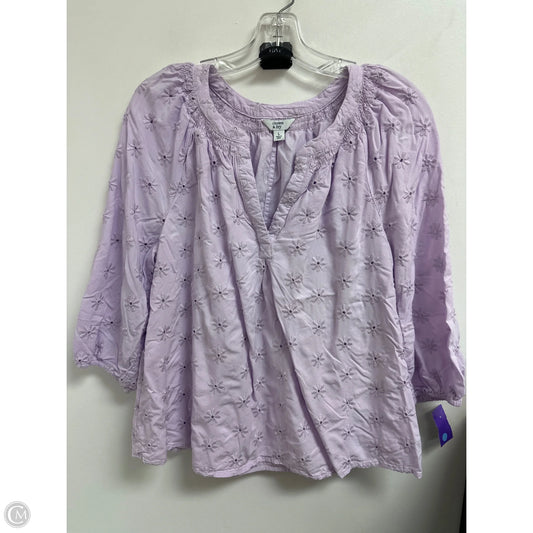 Top Short Sleeve By Crown And Ivy In Purple, Size: L