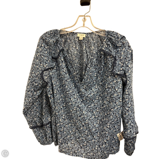 Top Long Sleeve By J. Crew In Blue & White, Size: S