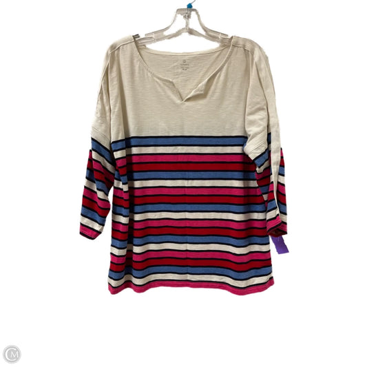 Top Long Sleeve By Talbots In Striped Pattern, Size: Xlp