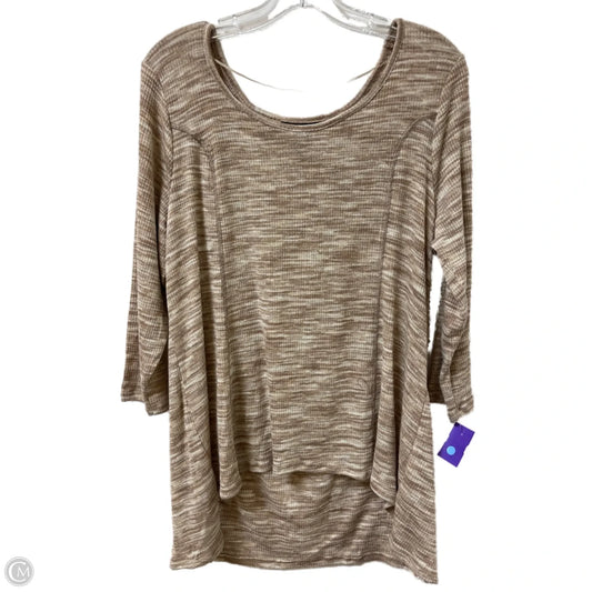 Top Long Sleeve By Style And Company In Brown, Size: L