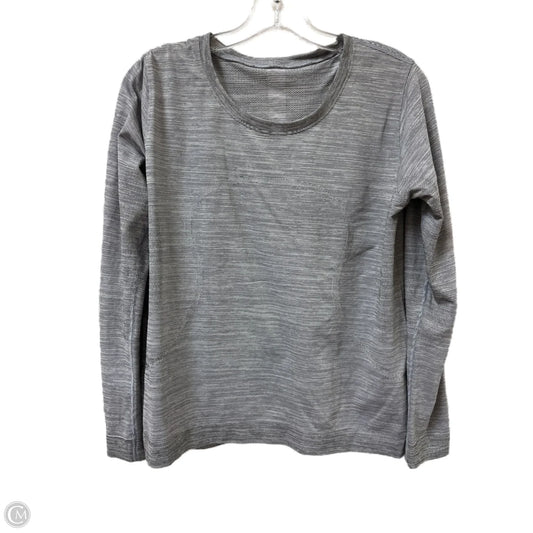 Athletic Top Long Sleeve Crewneck By Lululemon In Grey, Size: M