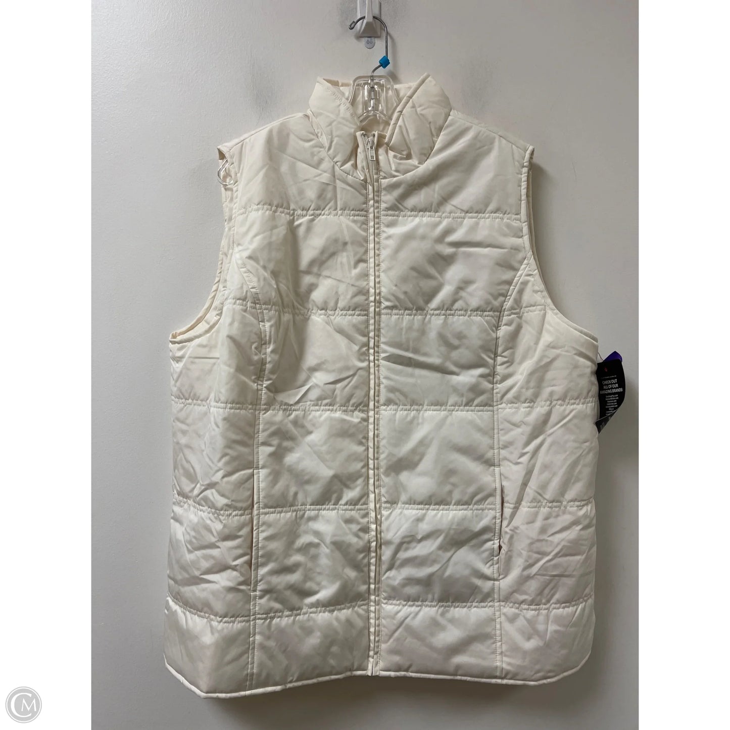 Vest Puffer & Quilted By Woman Within In Cream, Size: 2x