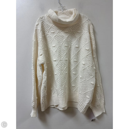 Sweater By Time And Tru In White, Size: 1x