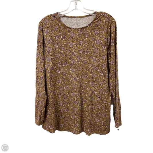 Top Long Sleeve By Pure Jill In Green & Purple, Size: L