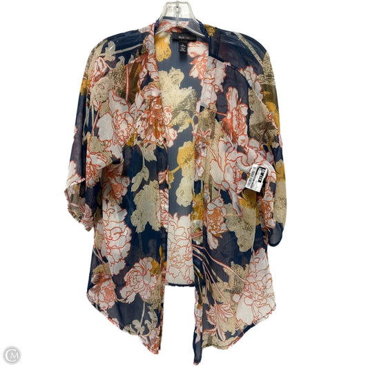 Kimono By Style And Company In Blue & Orange, Size: L