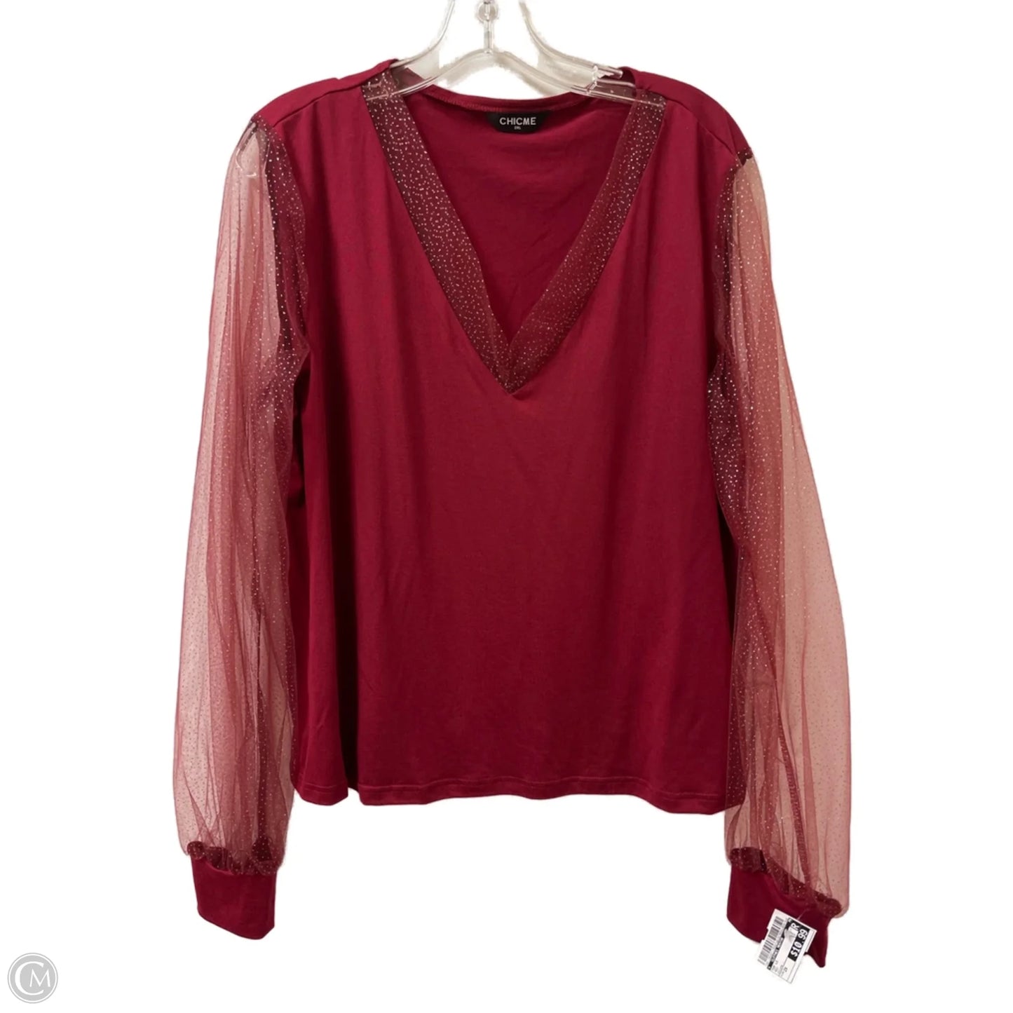 Top Long Sleeve By Clothes Mentor In Red, Size: 2x