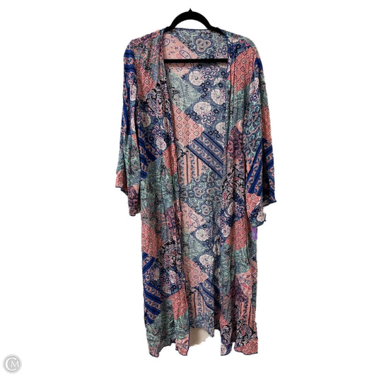 Kimono By Clothes Mentor In Blue & Pink, Size: Osfm