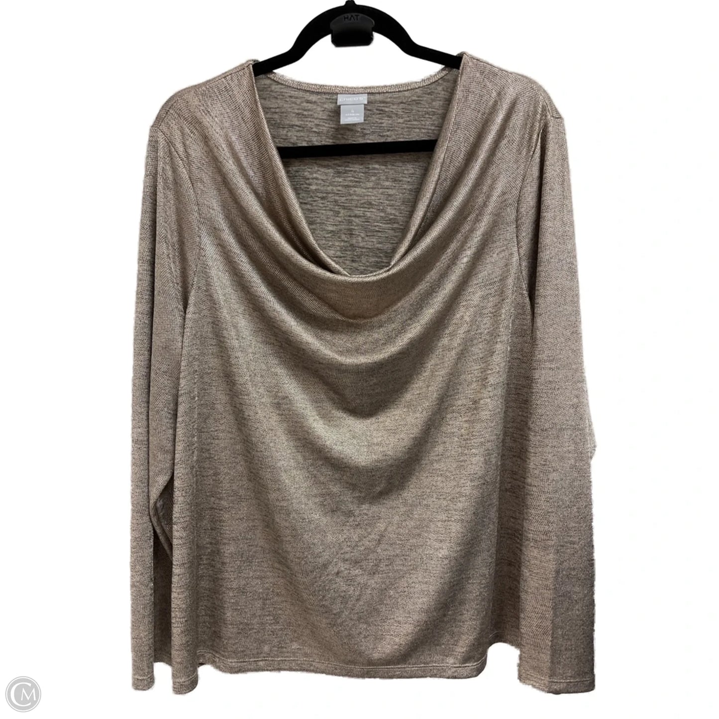 Top Long Sleeve By Chicos In Gold, Size: 1x