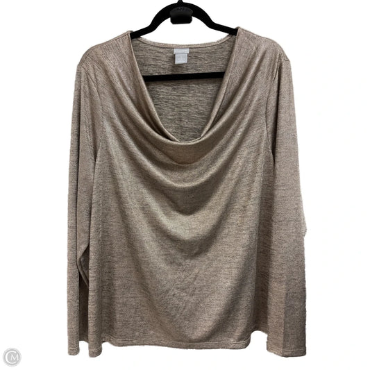 Top Long Sleeve By Chicos In Gold, Size: 1x