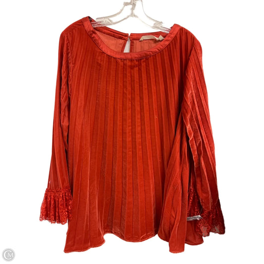 Top Long Sleeve By Soft Surroundings In Orange, Size: 2x