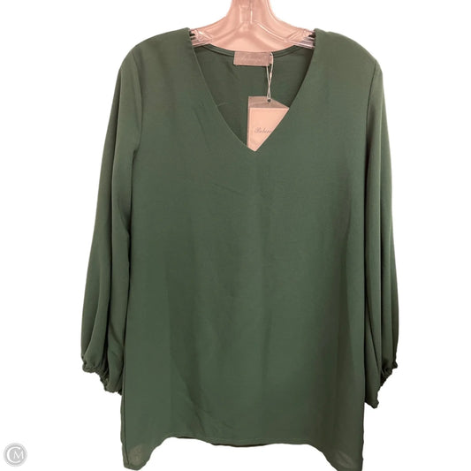 Tunic Long Sleeve By Clothes Mentor In Green, Size: M