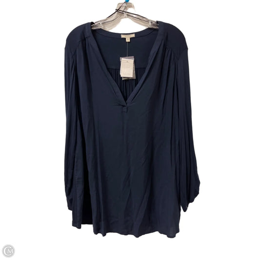Top Long Sleeve By Pleione In Navy, Size: 1x