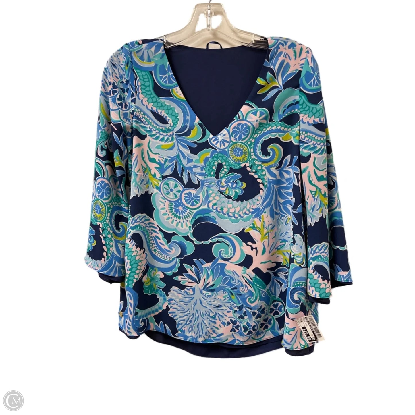 Top Long Sleeve By Clothes Mentor In Blue & Green, Size: M