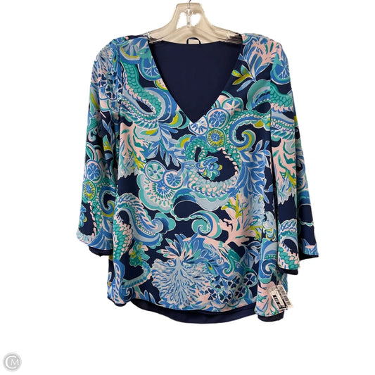 Top Long Sleeve By Clothes Mentor In Blue & Green, Size: M