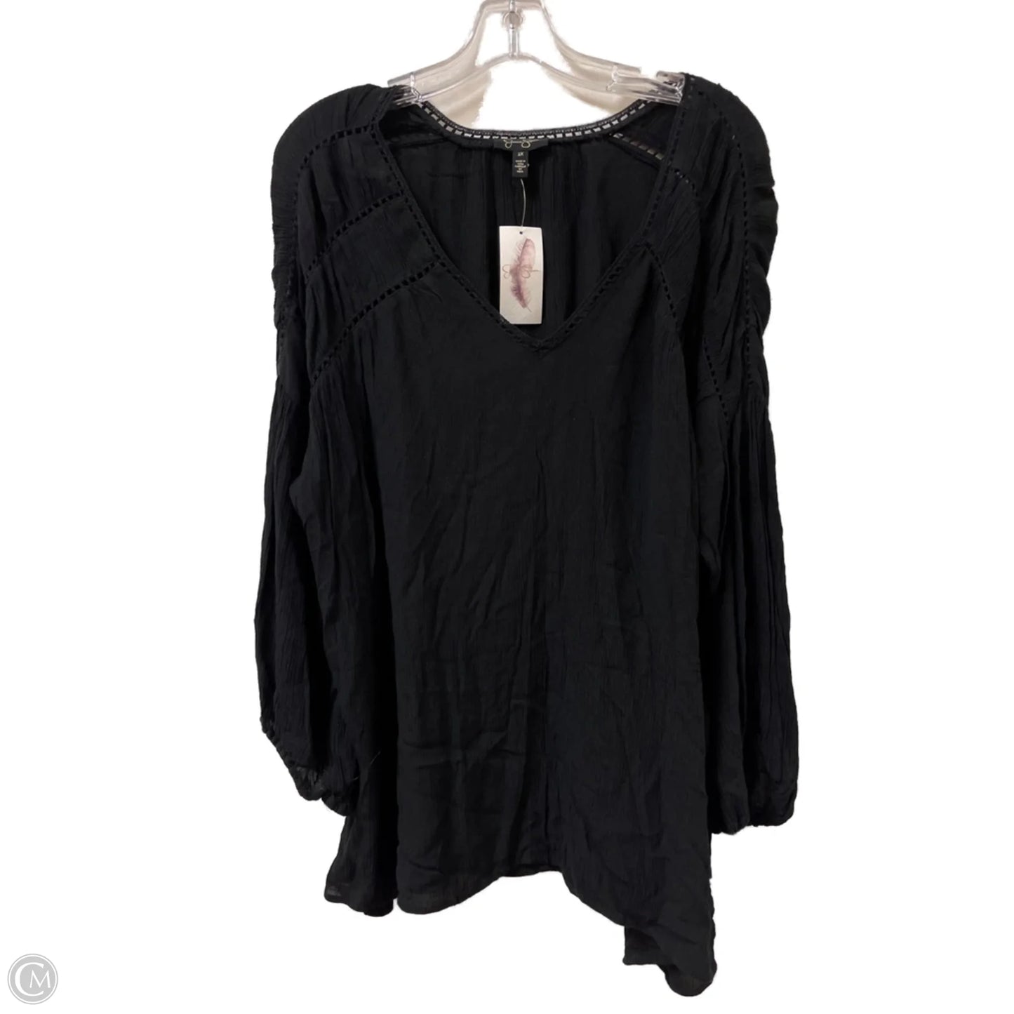 Top Long Sleeve By Jessica Simpson In Black, Size: 2x