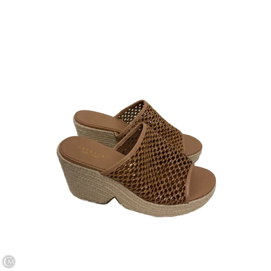 Sandals Heels Wedge By Cma In Brown, Size: 11