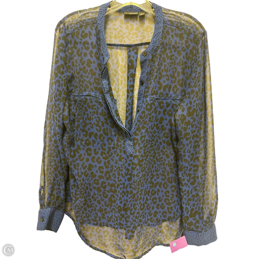 Blouse Long Sleeve By Ana In Black & Blue, Size: Xl