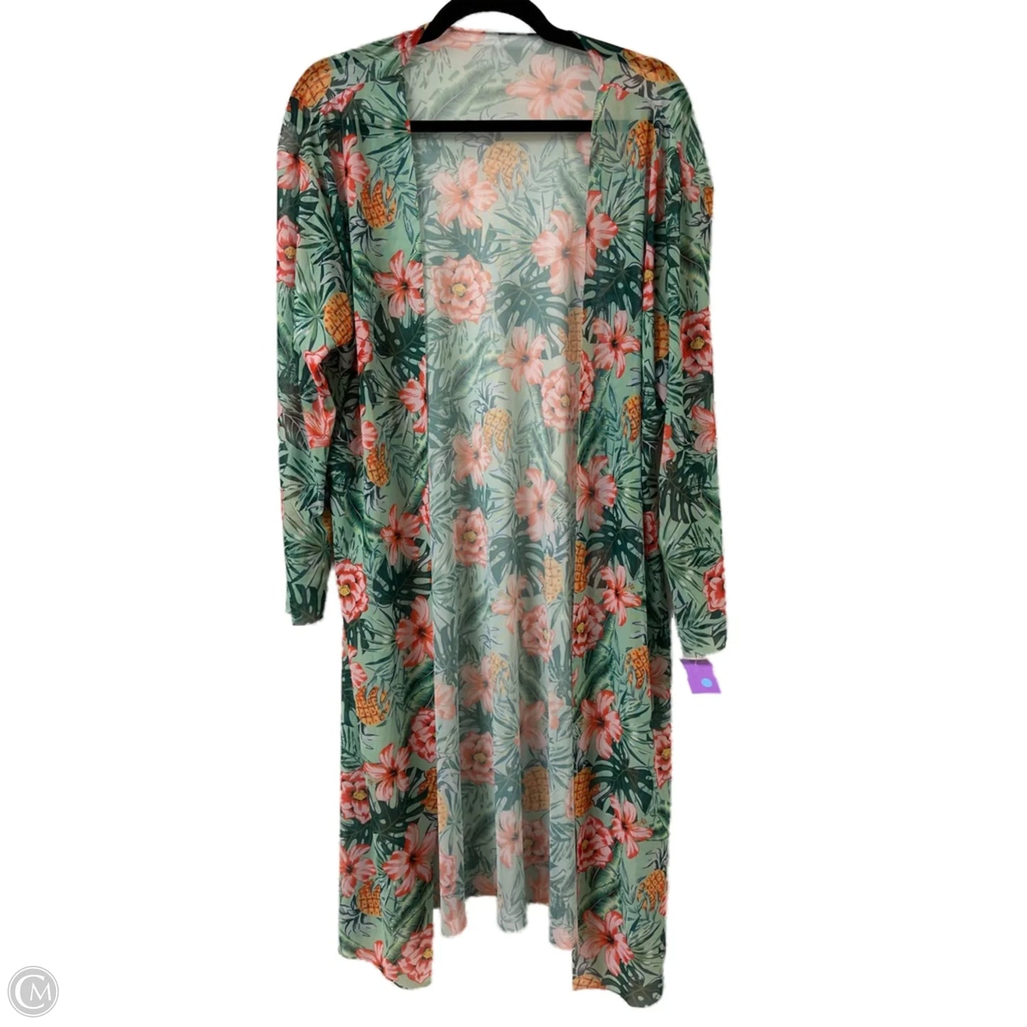 Kimono By Clothes Mentor In Tropical Print, Size: Osfm