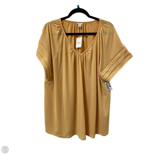 Top Short Sleeve By Cato In Yellow, Size: 2x