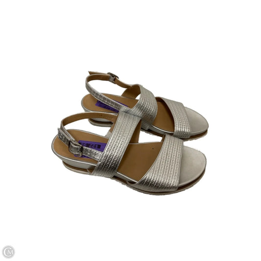 Sandals Designer By Neiman Marcus In Silver, Size: 7.5