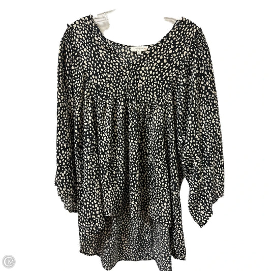 Tunic Long Sleeve By Umgee In Black & Cream, Size: Xl