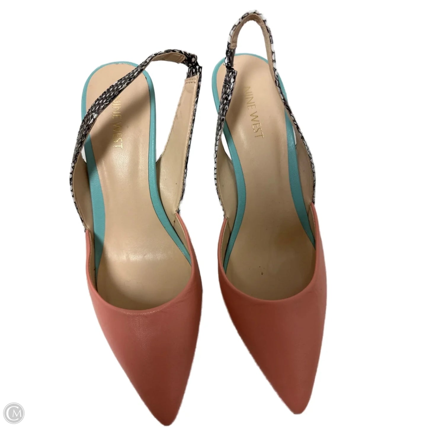 Sandals Heels Stiletto By Nine West In Blue & Pink, Size: 9