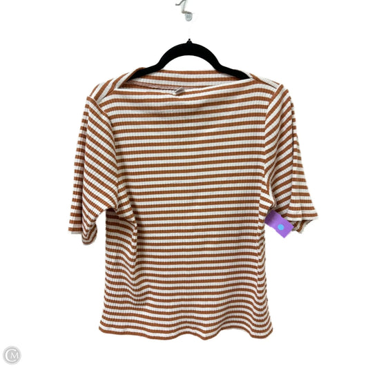 Top Short Sleeve By Old Navy In Brown & White, Size: Xl