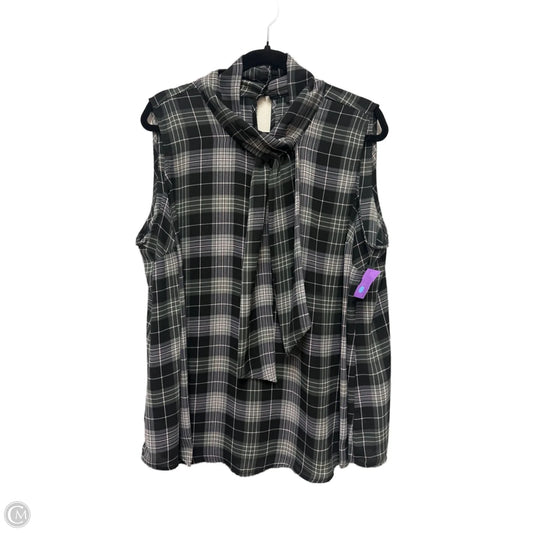 Top Sleeveless By Torrid In Black & Grey, Size: 1x