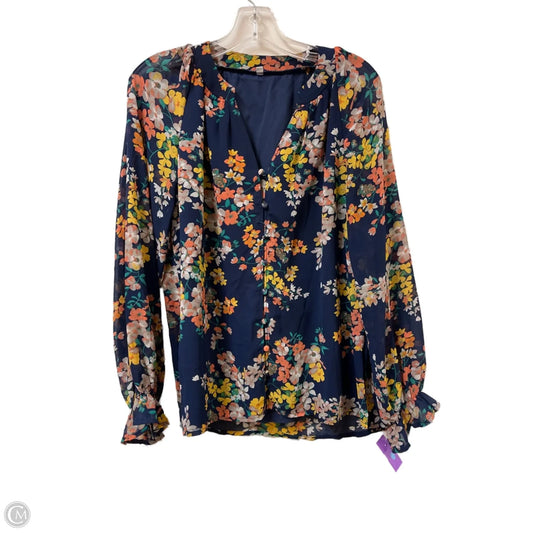 Top Long Sleeve By Clothes Mentor In Navy, Size: M
