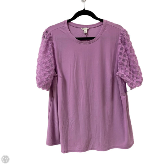 Top Short Sleeve By Cato In Purple, Size: Xl