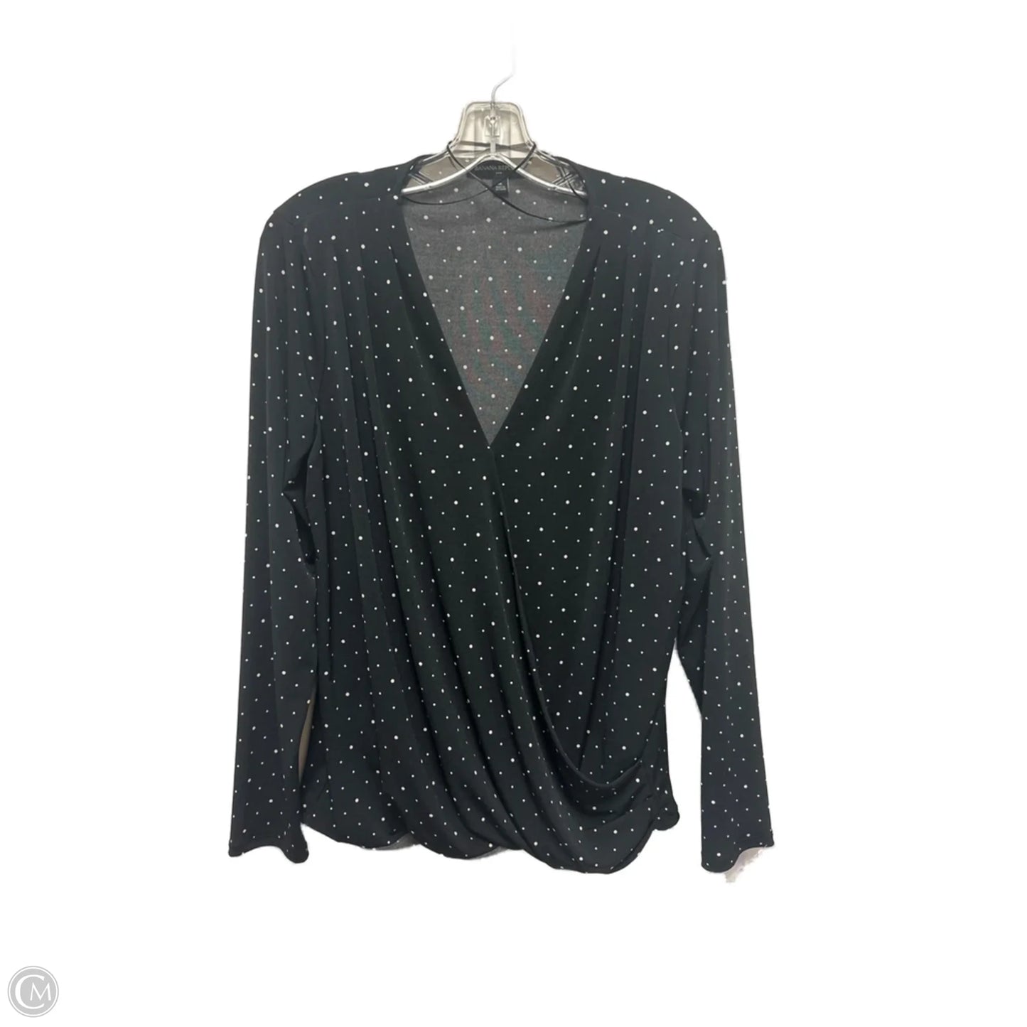 Top Long Sleeve By Banana Republic In Black & White, Size: M