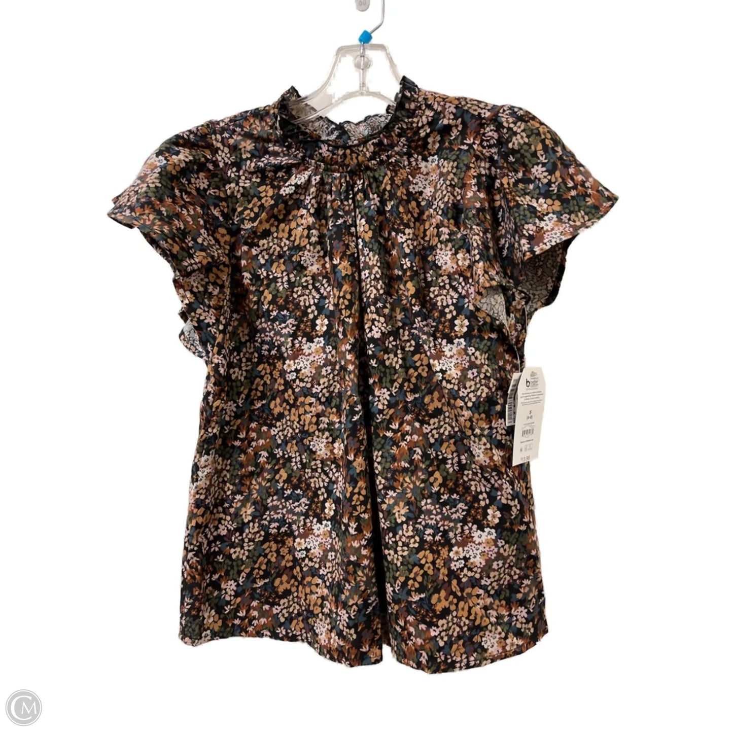 Top Short Sleeve By Time And Tru In Floral Print, Size: S