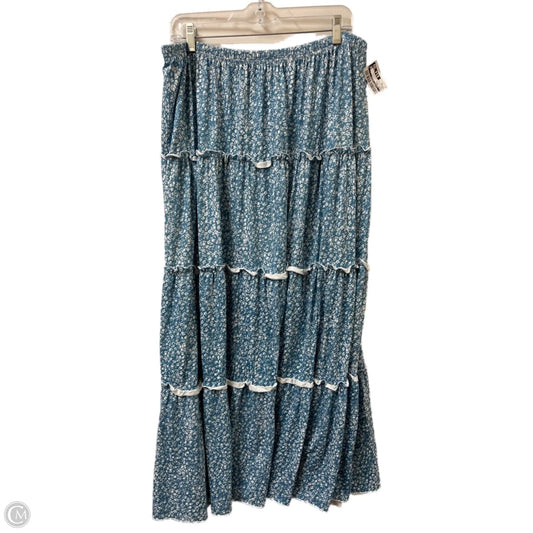 Skirt Maxi By Clothes Mentor In Blue & White, Size: 16