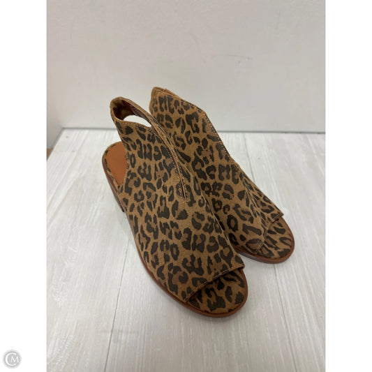Sandals Heels Block By Lucky Brand In Animal Print, Size: 7.5