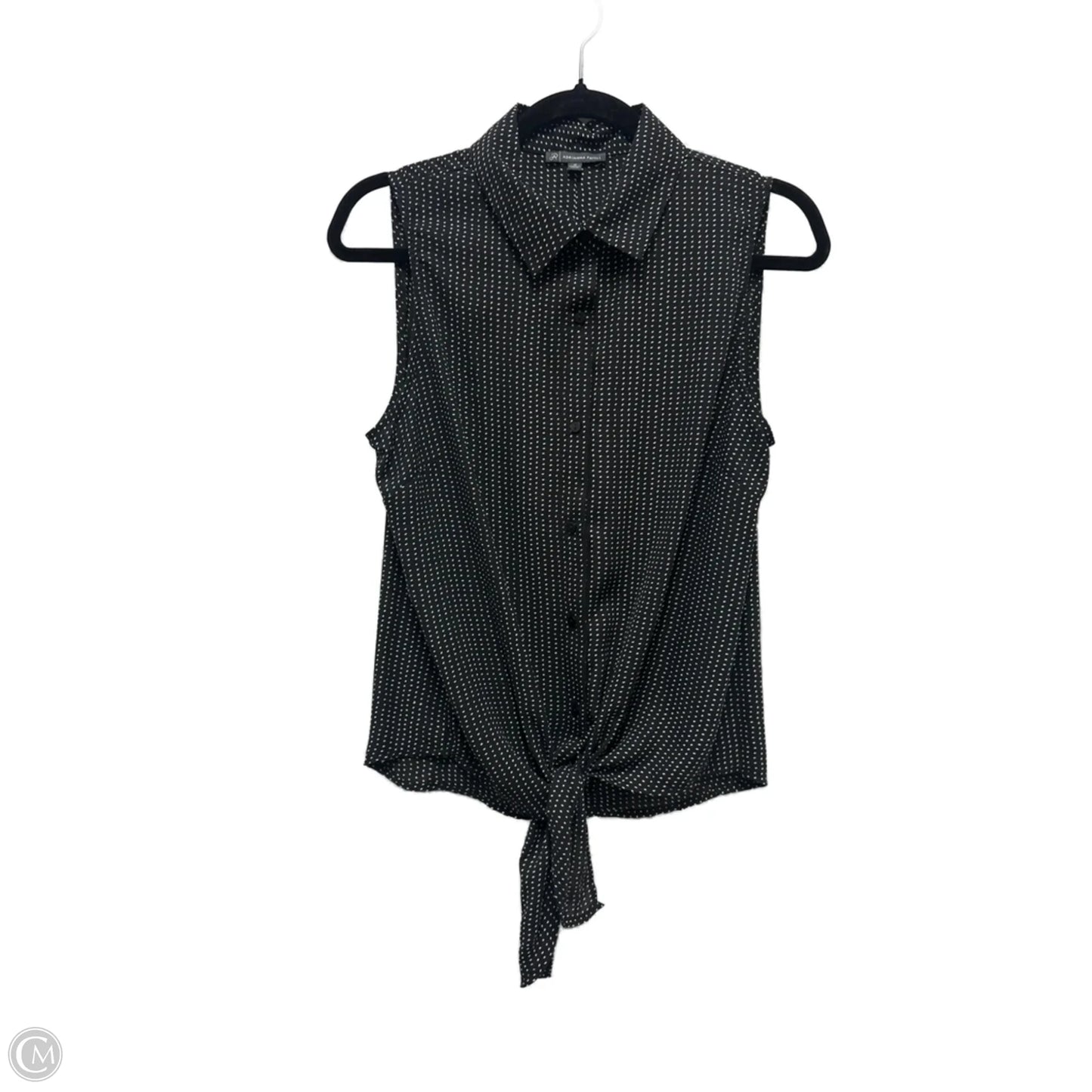 Blouse Sleeveless By Adrianna Papell In Black & White, Size: M