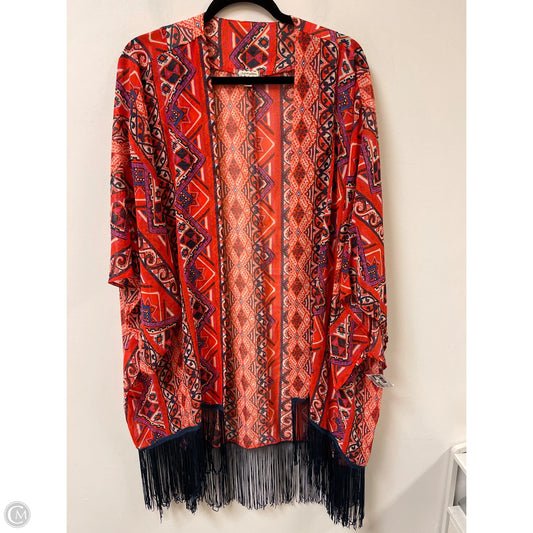 Kimono By Eyeshadow In Orange & Pink, Size: 3x
