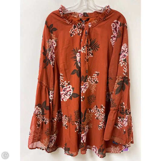 Top Long Sleeve By Clothes Mentor In Orange, Size: 4x