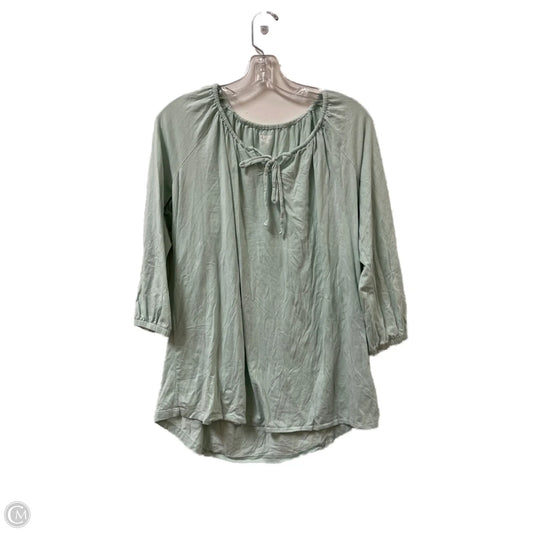 Top Long Sleeve By Lands End In Green, Size: L