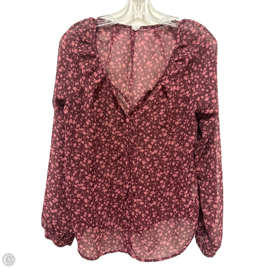 Top Long Sleeve By Old Navy In Red, Size: S