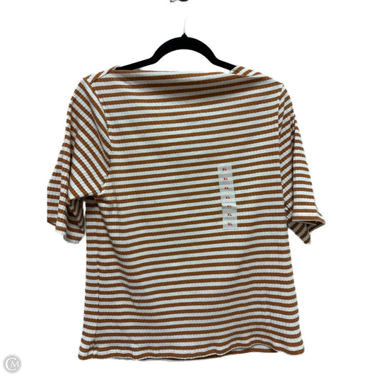 Top Short Sleeve By Old Navy In White & Yellow, Size: Xl