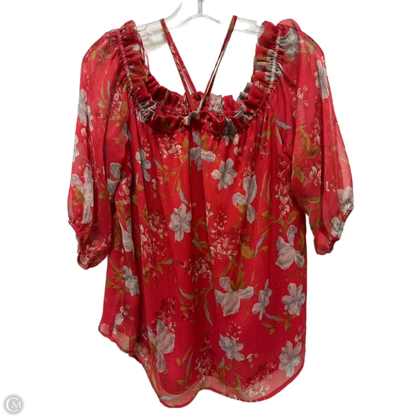 Top Long Sleeve By Vince Camuto In Red, Size: M