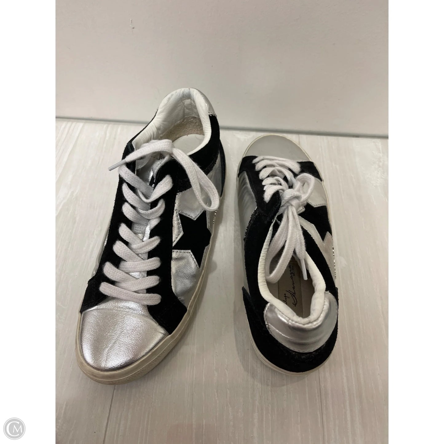 Shoes Sneakers By Vintage Havana In Black & Silver, Size: 9