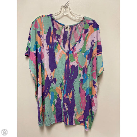 Top Short Sleeve By Sew In Love In Green & Purple, Size: 2x