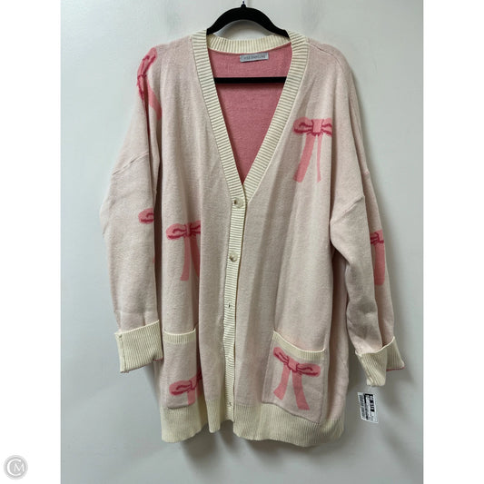 Sweater Cardigan By Clothes Mentor In Pink, Size: 1x
