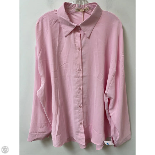 Blouse Long Sleeve By Clothes Mentor In Pink, Size: 3x