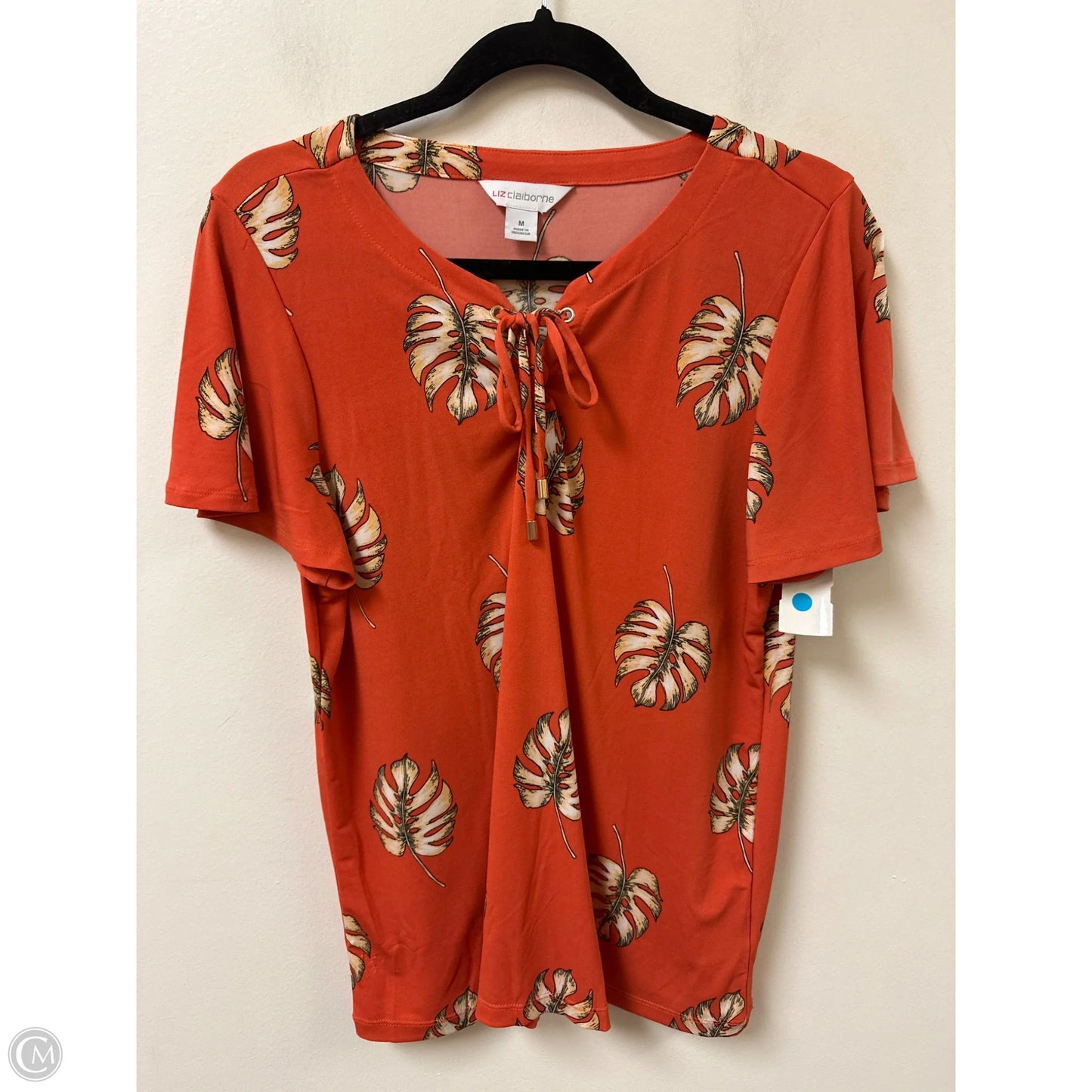 Top Short Sleeve By Liz Claiborne In Orange, Size: M