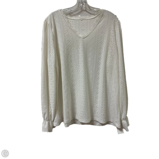 Top Long Sleeve By Clothes Mentor In White, Size: Xl