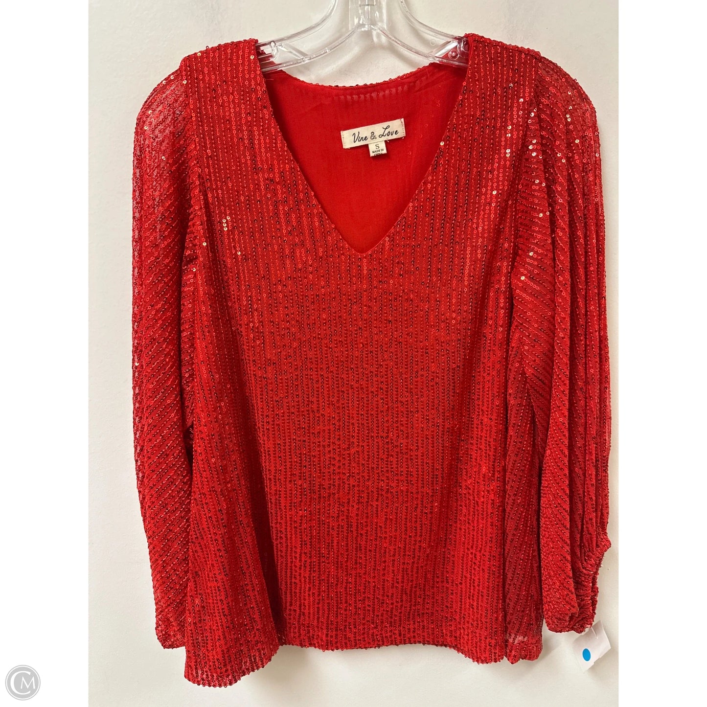 Top Long Sleeve By Clothes Mentor In Red, Size: S