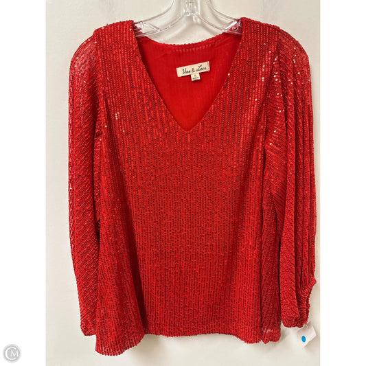 Top Long Sleeve By Clothes Mentor In Red, Size: S